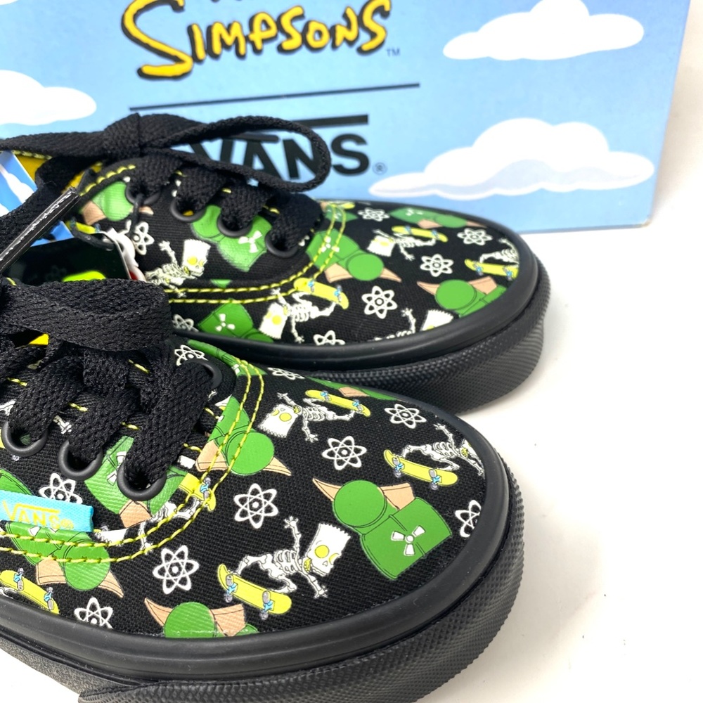 💖MEGA SALE💖VANS Authentic x Simpsons Glow Bart Low Top Kids Canvas VN0A3UIV0GY - Picture 4 of 11